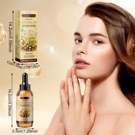 Organic Jojoba Oil Cold Pressed, 100% Pure World Natural Jojoba Oil Vegan for Skin, Nails, Hand, Body and Face, 100 ml Vitamin C Oil Soothes Sensitive Skin Suitable for All Skin Types