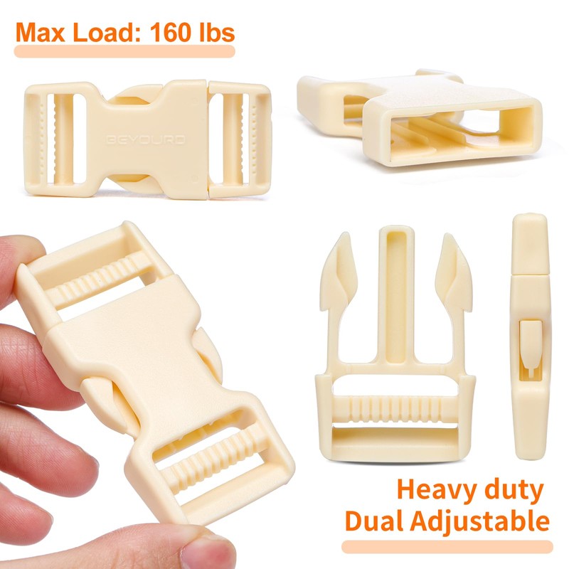 BEYOURD 1 inch Buckles and Strap Set: 10 yards Polyester