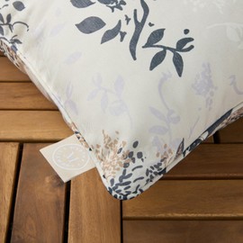 MARTHA STEWART Charming Foliage Indoor Outdoor Decorative Lumbar Pillow 2-Pack Set, UV Fade Resistant, Water Repellent, Printed Floral Design, 11"x18", Warm Grey