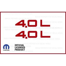 Decal Mods Fender 4.0 Side Logo Graphic fits Jeep Wrangler TJ (1997-2006) (Set of 2) SJ3Y9 Red