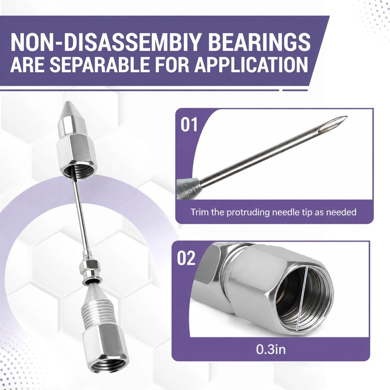 Grease Gun Tips Accessory 9PCS Kit, Includes 2pcs Grease Needle