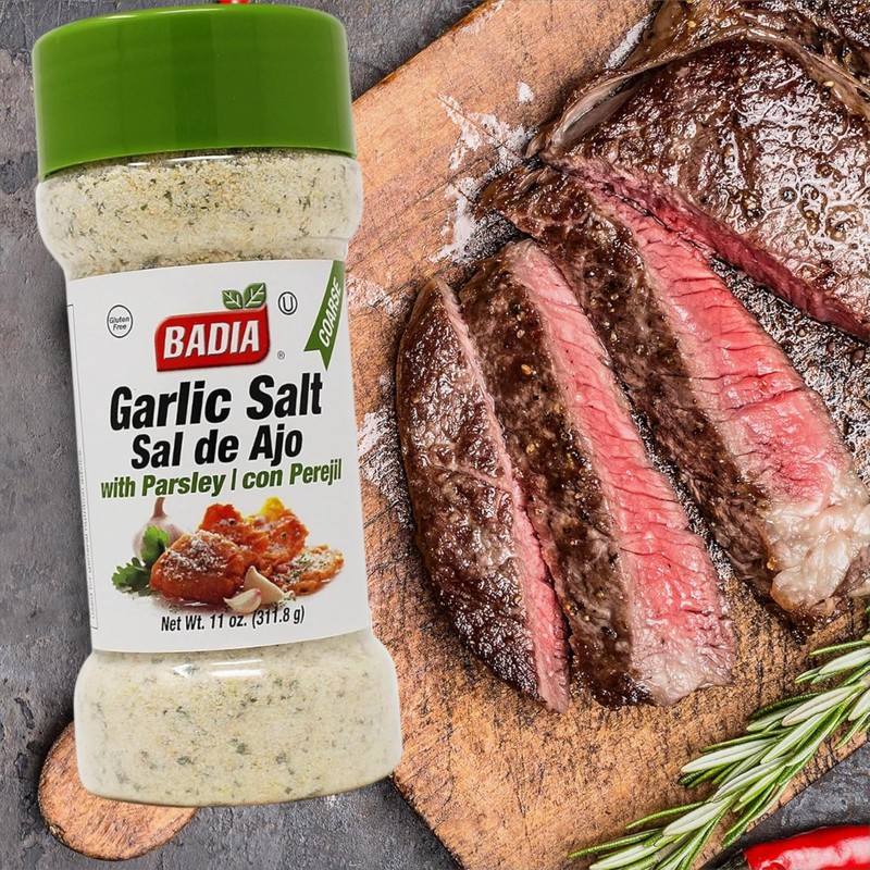 Badia Garlic Salt with Parsley 11 oz – Savory Blend