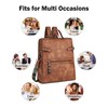 FADEON Leather Laptop Backpack for Women, Designer Ladies Work Travel
