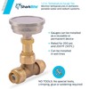 SharkBite 1/2 Inch Temperature Gauge Tee, Push to Connect Brass