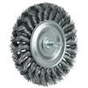 Weiler 17687 4" Stem-Mounted Knot Wire Wheel, .014" Steel Fill,