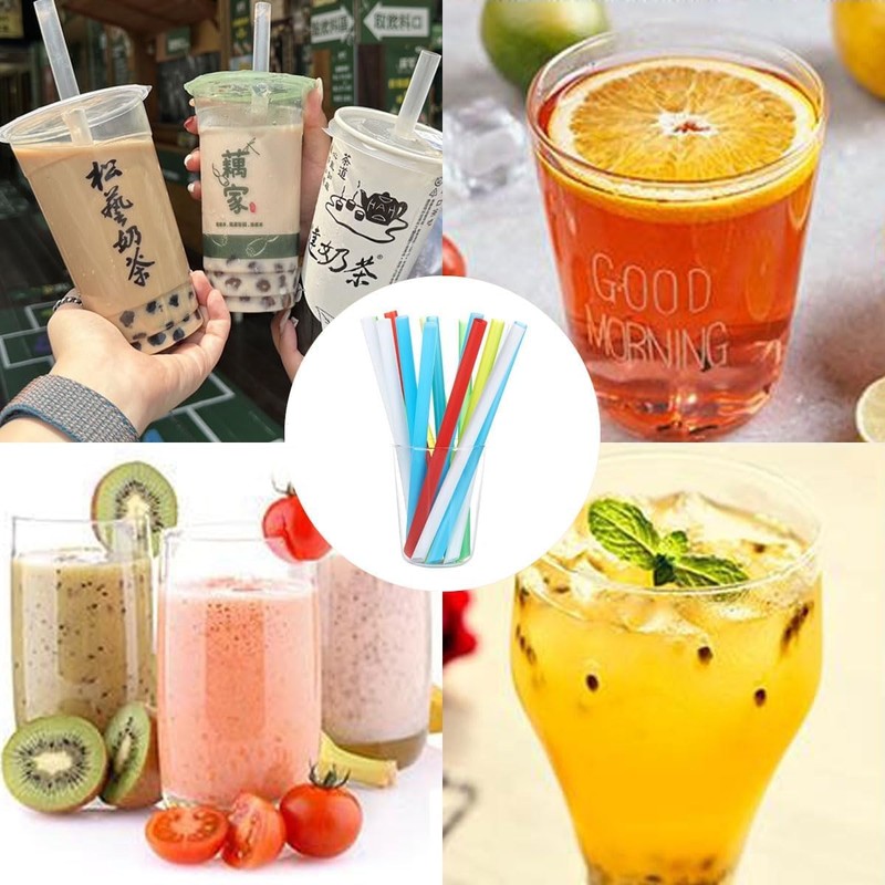 100pcs Straws Tapioca Straws 25*1.1cm Disposable Straws Plastic Straws Milk