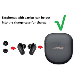 JNSA Replacement Foam Ear Tips Noise Canceling Foam Ear Tip Compatible with Bose QuietComfort Earbuds II,No Silicone Eartips Pain, Fit in Charging Case, 3 Pairs (Small Size, Black) 214qc2bs