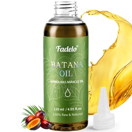 Fadelo Batana Oil - Dr Sebi Organic Oil for Hair Growth, 100% Raw Pure Natural from Honduras, Deeply Nourishing Scalp for Thicker & Stronger Hair, 4.05 fl oz