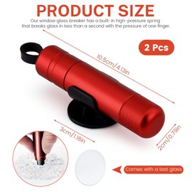 Yitexin 2 Pack Window Breaker Seatbelt Cutter, 2 in 1 Portable Car Window Breaker Tool Hammer, Auto Rescue Seat Belt Cutter and Glass Breaker (Red)