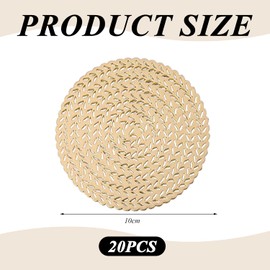 20 Pieces Golden Coasters, Set Slip Insolation, Round Coasters, Plastic Table Mats, Hollow Anti-Scene Coasters, Home Desktop Decoration