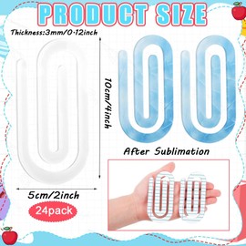 FEISHIONG 24pcs Sublimation Blanks Acrylic Paper Clips, 4x2in Jumbo Sublimation Bookmarks for Office, School, Classroom, Teacher Supplies, Gifts
