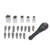 20Pcs Socket Wrench Screwdriver Set Ratchet Bit Tool Box Multifunctional
