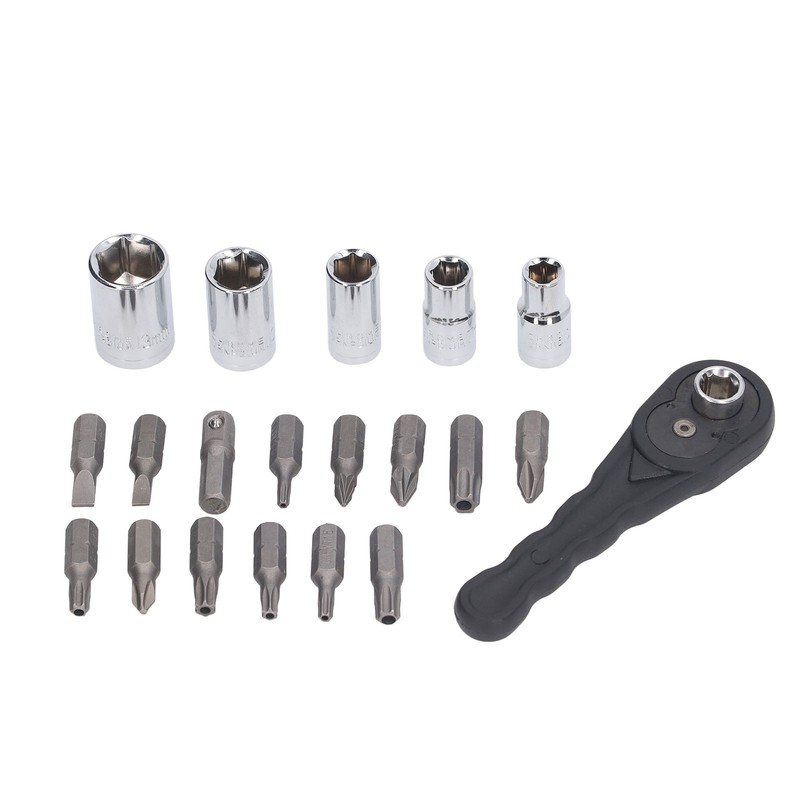 20Pcs Socket Wrench Screwdriver Set Ratchet Bit Tool Box Multifunctional