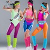 YIYUIUR 80s Women Neon Leg Warmers Set Holographic Fanny Pack