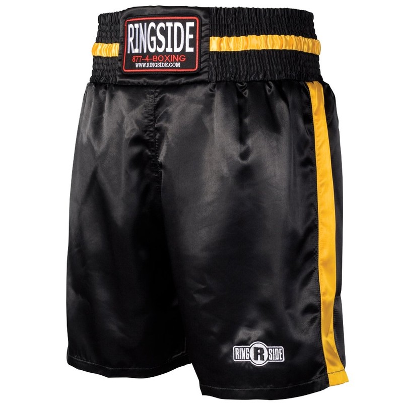 Ringside Pro-Style Boxing Trunks (Black, Large)