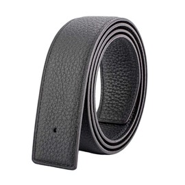 Vatee's Reversible Genuine Leather Belt Without Buckle for Men Replacement Strap 29 mm/34 mm/38 mm Wide, 199:Black/Black