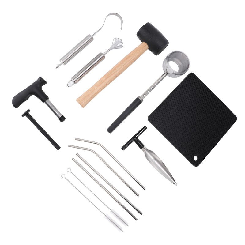 Coconut Opener Tool Set Stainless Steel Coconut Shell Puncher Cutter