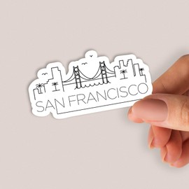 Squiddy San Francisco California - Vinyl Sticker for Car, Laptop, Notebook (5" Wide)