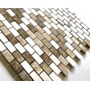 Cappucino Emperador Light and Vanilla Limestone .5x1 Mixed Marble Mosaic
