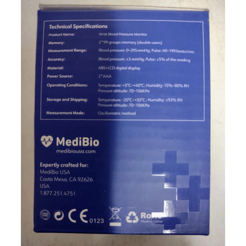 MediBio New - MediBio Wrist Blood Pressure Monitor $9.99 Each