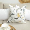 VOGOL Linen Textured Throw Pillow Covers, Grey Sparrows Print Soft