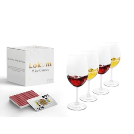 LOKAM Unbreakable & Reusable Plastic Wine Glasses with Stem 20oz (Set of 4) – Tritan, Shatterproof & Dishwasher Safe | BPA-Free Outdoor Wine Glasses for Pool, Beach, Patio & Parties