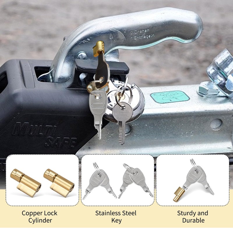 Laralily Pack of 2 trailer locks, plug lock for towing