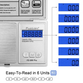 Fuzion Digital Pocket Scale .01 Gram Accuracy, 200g Digital Gram Scales for Small Food, Jewelry, Herb, Spice, Coin - Weight Gram and Oz - 100g Calibration Weight