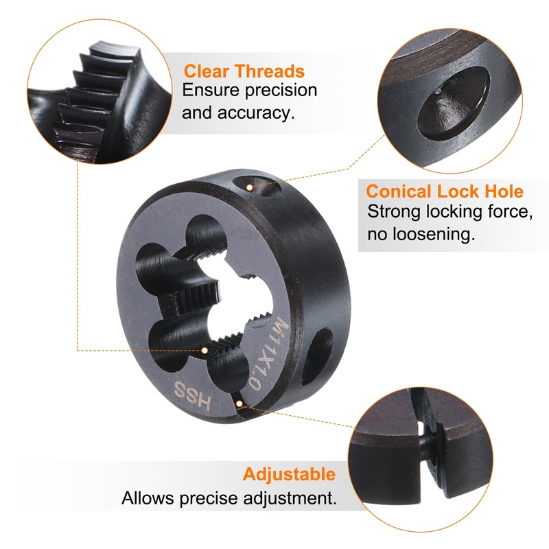 sourcing map Round Threading Die M11 x 1 Metric Thread