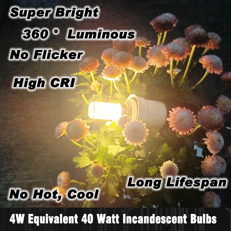 Hylroe 12V E12 LED Candelabra Bulb 40Watt Equivalent Warm White