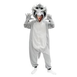 ABPTBAZ Unisex Adult Dinosaur Triceratops Onesie Pajamas Animal Christmas Costume Homewear Sleepwear for Women men