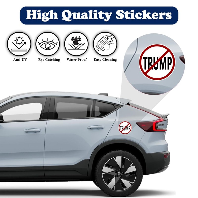 Azquest Funny Anti Trump Sticker No Trump 2"x 2" (2