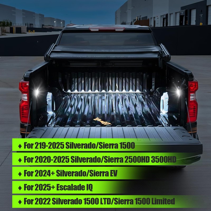 ATLEDLT White LED Truck Bed Lights Compatible with Sierra/Silverado 1500