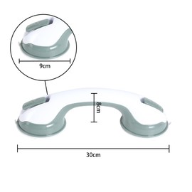 Baño Pasamanos, Barra de Equilibrio de Baño, Succión Equilibrio Soporte de Barra de Mano de Seguridad, 30 cm (Gris)