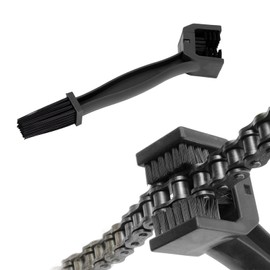 Suvnie Motorcycle Chain Brush, Gear and Chain Cleaning Tool with Double-Ended Brushes, Chain Maintenance Cleaning Scrubbing Brush for Motor, Bicycle, Motorcycle Accessories (Black)