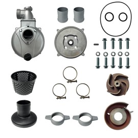 Pump W/NPT-Thread 3-Bolt-Inlet and Outlet For Straight Keyed Shaft 2" IN. Ports. For Champion 66520 2-Inch for DuroMax XP652WP 208cc 158-Gpm 2-Inch for Ironton 2" in. 97938 Semi-Trash Water Pump