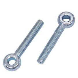 SKIR'CO (10 pcs) Zinc Plated Eye Bolts M6 x 40 mm, DIN444 Ring Bolts, Lifting Eye Bolts, Long Shank