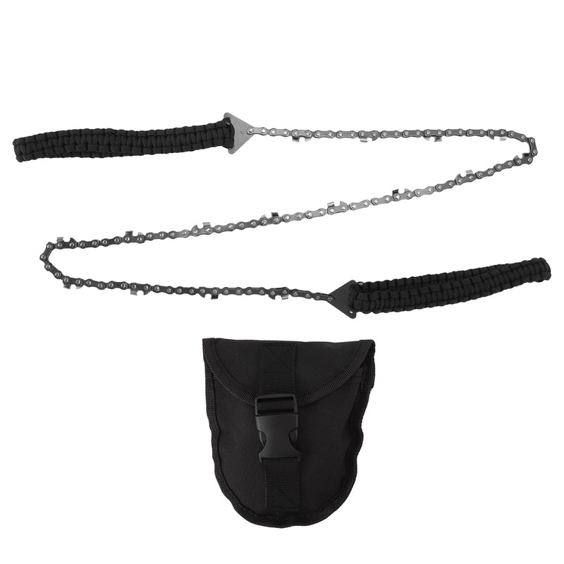 Camping Chainsaw 36in Black Manganese Steel 49 Knots Folding Chain