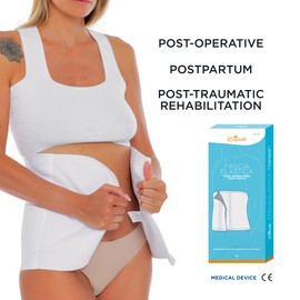 Linphelle Post-Surgery and Postpartum Band – Elastic and Tear-Resistant Abdominal Postpartum Belly Band, Shapewear Back Brace for Back, useful for Post-Pregnancy and Back Support, White, Size M