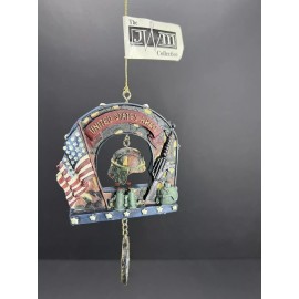 Unbranded UNITED STATES ARMY CHRISTMAS ORNAMENT ~ HELMET - MEDAL - FLAG ~ RESIN *EUC