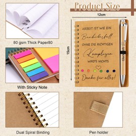 boocooberg Thank You Gifts for Colleagues, Small Gifts for Colleagues, Teachers, Inspiring, Gifts for Colleagues, Notepad, Ballpoint Pen, Best Thank You Gift, Colleagues, Farewell Gift