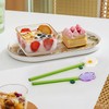 4 Pcs Borosilicate Color Transparent Glass Spoons,Cute Flower Long Handle