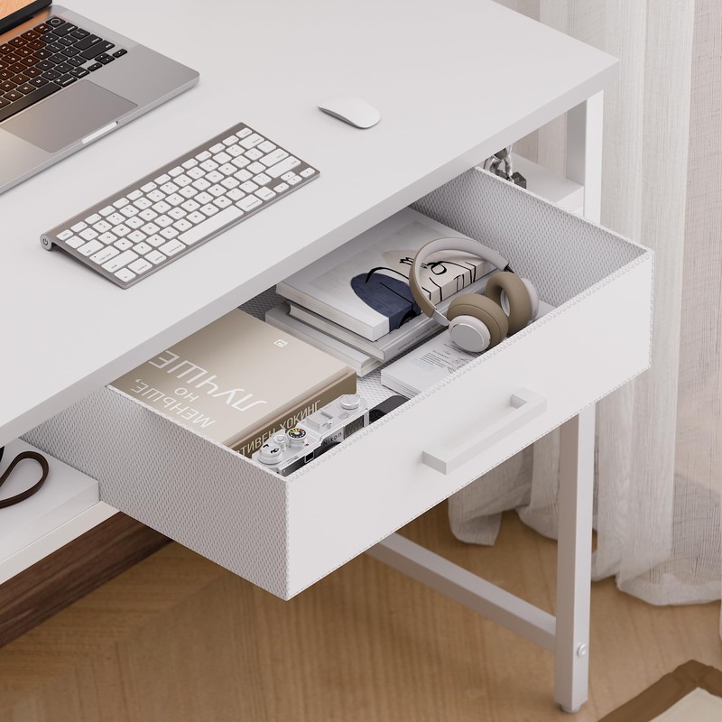 Pamray 32 Inch Small Computer Desk with Drawers for Bedroom