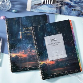 2026 Planner - Planner 2026, 2026 Planner weekly and monthly, January 2026 - December 2026, 8.5" x 11", 2026 Calendar Planner with Colourful Tabs, Inner Pocket, Premium Paper, Twin-wire Binding - Galaxy