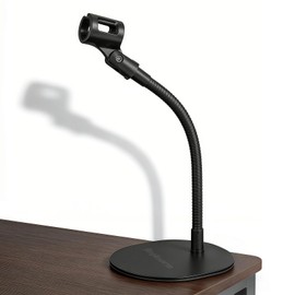 Angksorm 13-Inch Desktop Gooseneck Microphone Stand, Weighted Metal Base