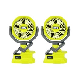 RYOBI 2 Pack of PCF02B 18V Cordless 4 in. Clamp Fan (Tool Only)