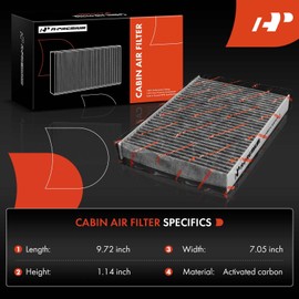 A-Premium Cabin Air Filter with Activated Carbon Compatible with Toyota Tacoma 2024-2025, Tundra 2022-2025, Sequoia 2023-2025 & Lexus GX550 2024-2025, LS500 2018-2024, LS500h 2018-2024, LX600, TX550h+