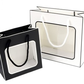 Square Clear Window Gift Bag - Simple Packaging for Birthdays & Anniversaries Wrapping 6ea