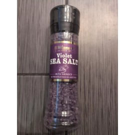 Stew Leonard's Natural Violet Grape Sea Salt with Grinder Jar 11.29 oz EXP 10/24