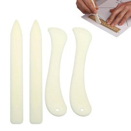 Pack of 4 Bone Folder, Bone Folder, for Paper, Origami Tool, Plastic Folder, for Paper Set, Bone Folder, for Precise Folding of Paper or Light Cardboard, for Leather Processing